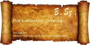 Bartakovics Szonja névjegykártya
